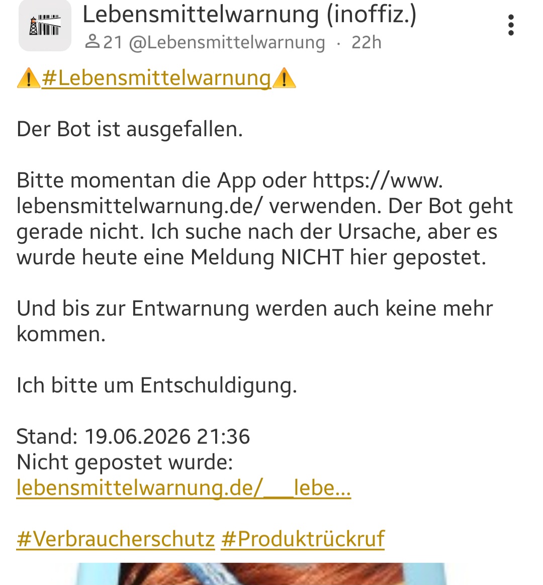 Post zum Ausfall